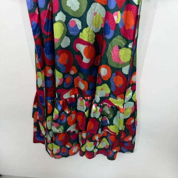 New Emily McCarthy Polka Dots Ruffle Maxi Long Sleeve Dress Floral Tiered 2XS - Picture 8 of 12